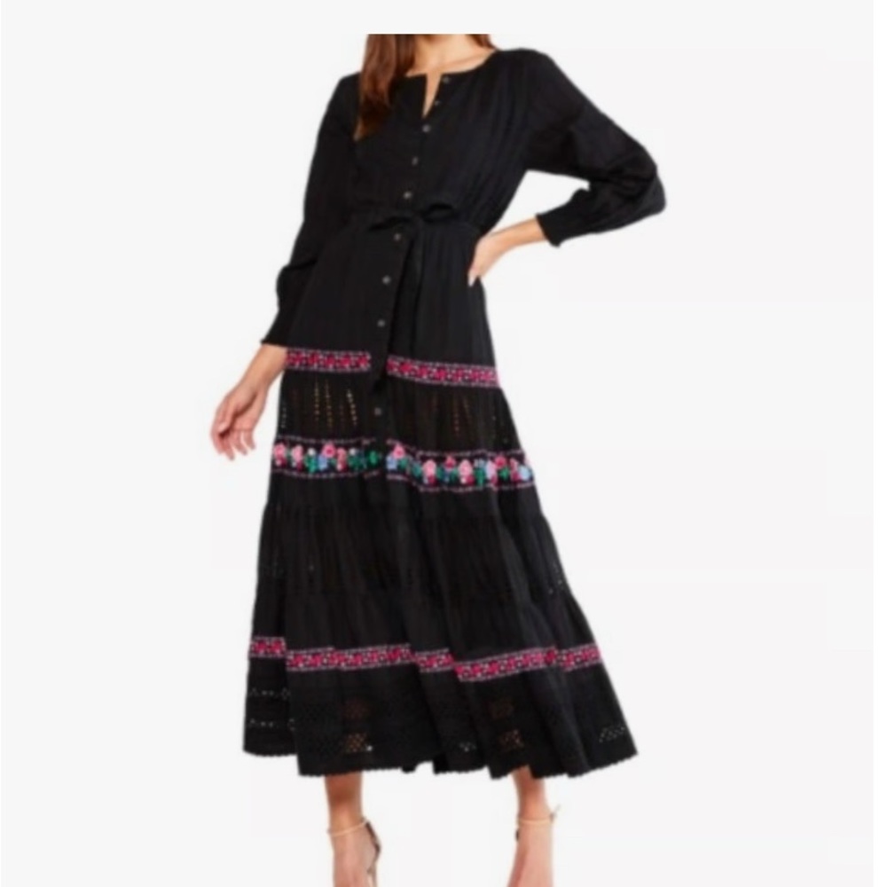 Misa LA Long Dress. Embroidered Flowers. To be loved.